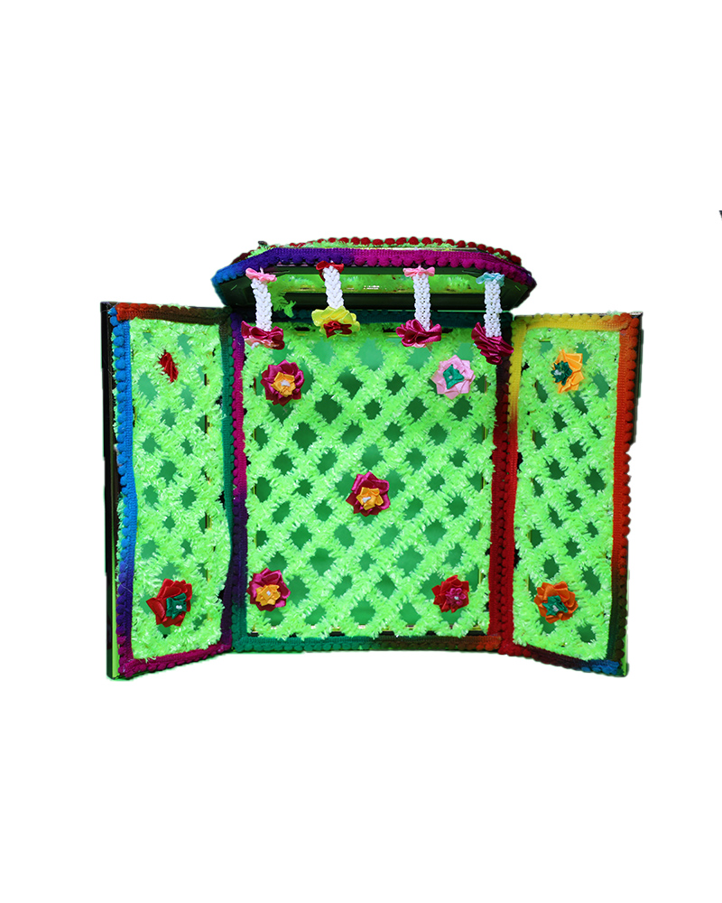 Vibrant Green & Multicolor Phool Bangla Eye-catching Festival Decoration