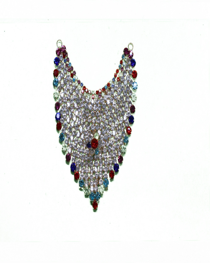 Vibrant Multi-color Stone & Crystal Drop Glistening Piece Festive Adornment