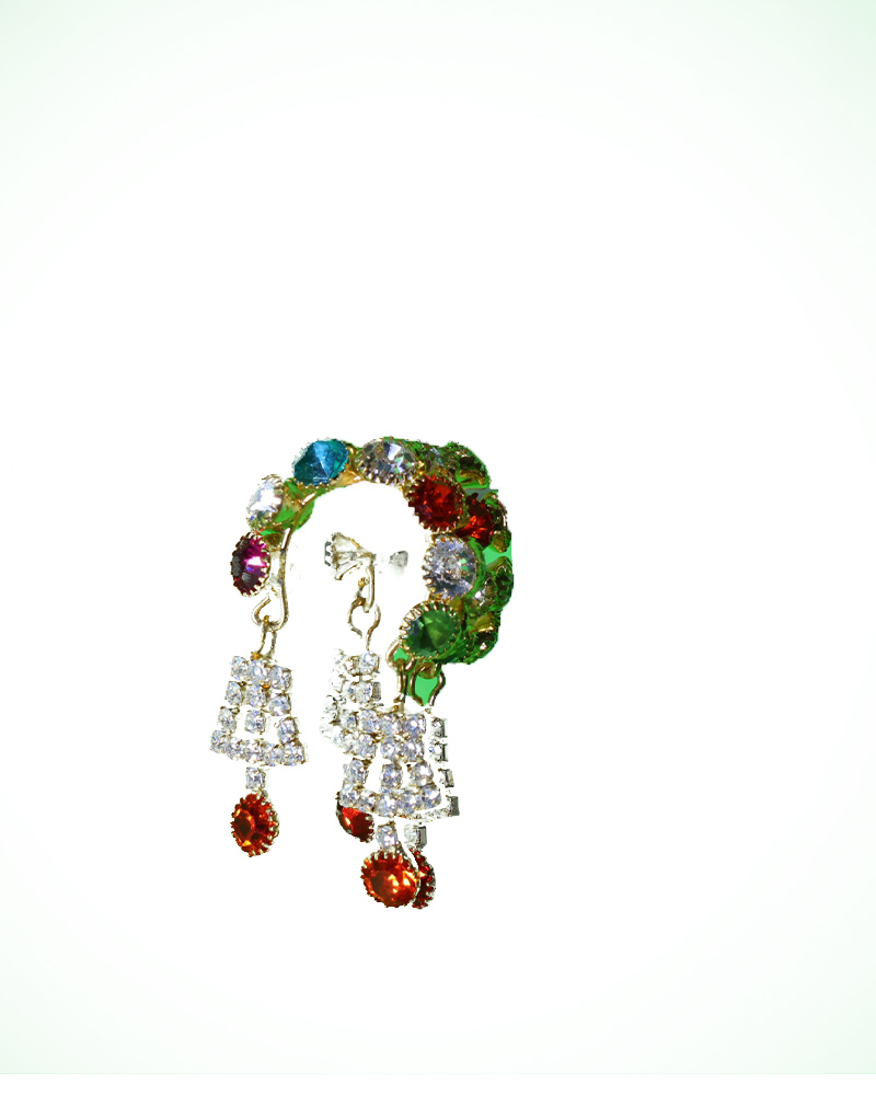 Vibrant Multi-color Stone Deity Bangles With Dangling Drops For Laddu Gopal And Radha Idols