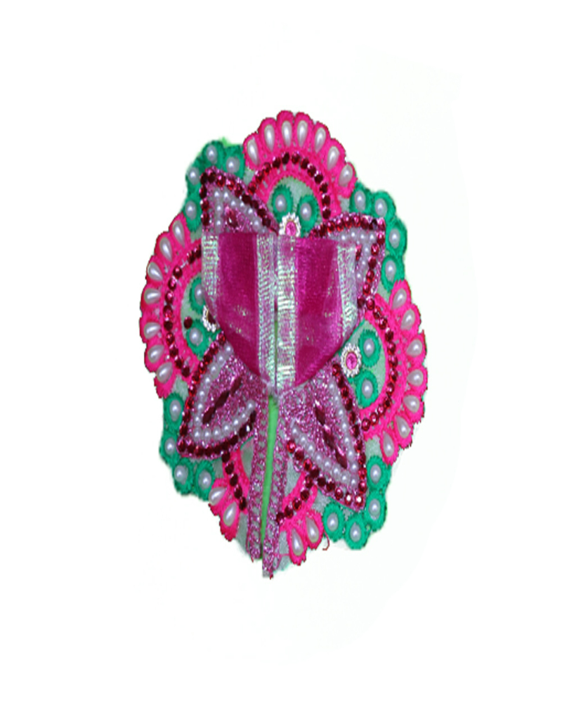 Vibrant Pink & Green Laddu Gopal Poshak With Petal Design