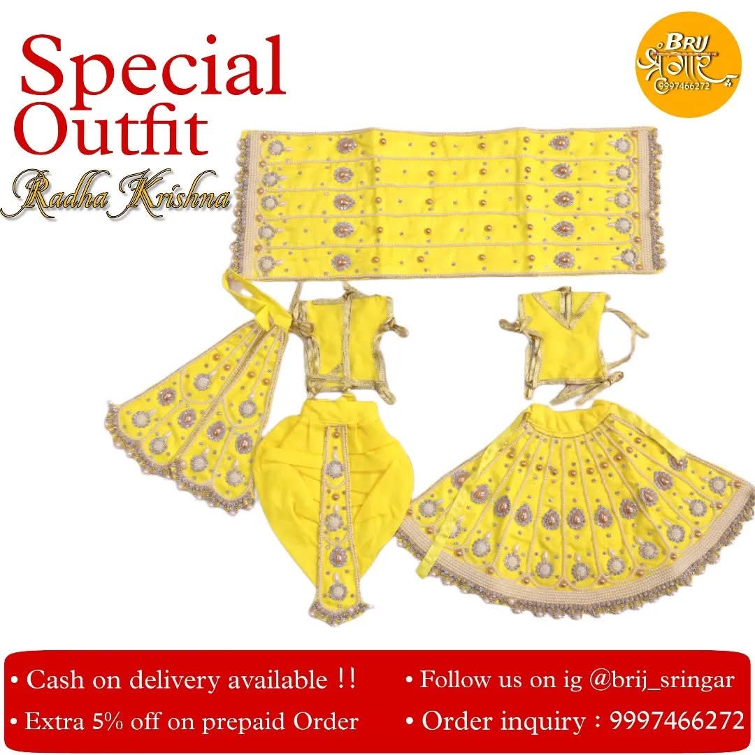 Radha Krishna Dresses Yellow