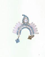 Chandrika for radha rani in blue, green, red, multi colour 