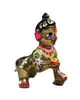 Laddo gopal in asth dhatu with colourful shringar