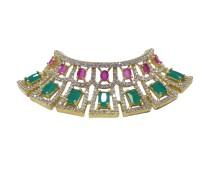 AD mala in green, red stone for laddo gopal , radhakrishna in green 