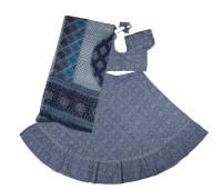 Printed Cotton Gopi Dress in Blue