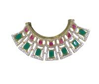 AD mala in green, red stone for laddo gopal , radhakrishna in green 