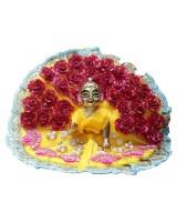 Yellow colour dress with red flowers for laddo gopal