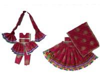 radha krishan dress in blue, red, white