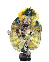 Radha Krishna Poshak In yelow colour with green lace