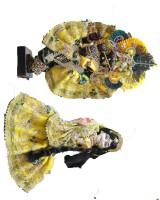 Radha Krishna Poshak In yelow colour with green lace