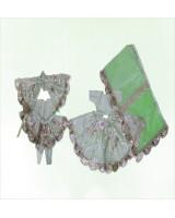 Light Green Sequin & Leaf Pattern Radha Krishna Dress With Intricate Embroidery