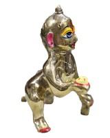 Laddo gopal in panch dhatu with normal shringar