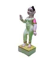 Black Krishna and White Radha Idol Set Handcrafted Statues with Glossy Finish for Home and Temple Decor