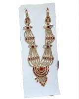Long mala in red, blue, orange, royal blue