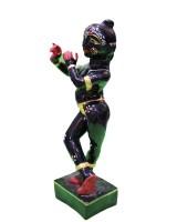 Black Krishna and White Radha Idol Set Handcrafted Statues with Glossy Finish for Home and Temple Decor