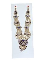 Long mala in red, blue, orange, royal blue