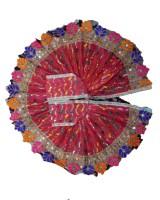 Laddo gopal Dress in red, yellow, blue, pink colour with multi colour lace