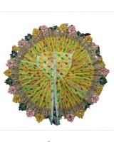 Laddo gopal Dress in red, yellow, blue, pink colour with multi colour lace