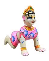 Radha Rani in asth dhatu with body skin paint With pi nk colour dress paint
