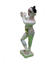 Elegant Radha Krishna Statue Pair with Glossy White Finish and Blue Gold Attire for Mandir Use
