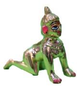 Golden Metallic Bal Gopal Idol Crawling Baby Krishna Statue