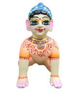 Radha Rani in asth dhatu with body skin paint With peach colour dress paint