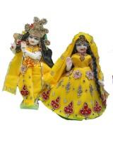 Radha Krishna Poshak In yelow colour