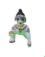 Unique White Laddu Gopal Idol With Vibrant Hand-Painted Details Colorful Baby Krishna Statue