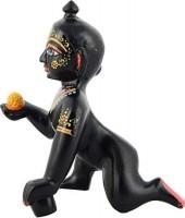 Brass Black Painted Laddu Gopal Kanha ji Murti Statue Bal Gopal Idol I Multicolor Hand Painted Modern LADDU Gopal JI | Full SHRINGAR KANHA JI Idol for Pooja