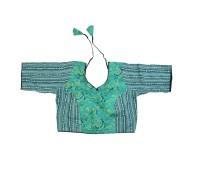 Special Visakha Sakhi Gopi Dress With Floral Print in Green with 7-Meter Flare