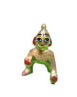 Handcrafted Golden Resin Laddu Gopal Idol Crawling Murti for Pooja Room