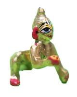 Handcrafted Golden Resin Laddu Gopal Idol Crawling Murti for Pooja Room