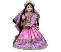Beautiful radhakrishnan with shringar dress in pink colour with beautiful AD shringar 