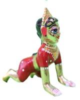 Laddu Gopal Idol In Red Dress Hand-Painted Baby Krishna Statue