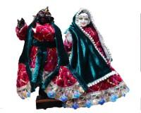 Radhakrishna dress for winters in pink green