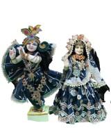 Radha Krishna Poshak In Rama green colour