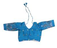 Beautiful Floral Print Gopi Dress in an elegant Steel Blue & Soft Baby Pink combination.