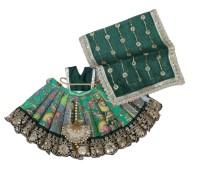 Yugal Jodi Poshak –Cotton hariyasli teej Festive Special Dress for Radha Krishna in green colour