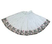 Beautiful Floral Print Gopi Dress in an elegant Off-White & Olive Green combination.