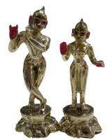 8 Inch Radha Krishna Ashtadhatu Idol| Premium Ashtadhatu Radha Krishna Murti | Traditional Finish