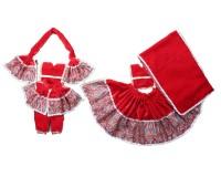 Radhakrishna dress for winters in red
