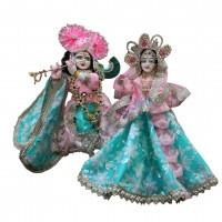 Radhakrishna Dress in blue pink combination 