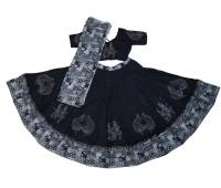 Elegant Black Printed Gopi Dress with Sequence Work and a 5-Meter Flare, Perfect for Garba & Dandiya Nights