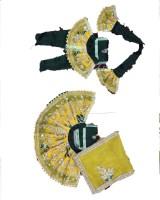 Radha Krishna Poshak In yelow colour with green lace