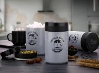 Tea Coffee Sugar Grey Canister Set of 3 | 800ml Plastic Airtight Containers with Lids | Kitchen Storage & Countertop Organizer