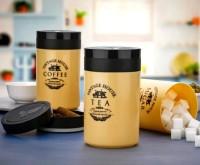 Tea Coffee Sugar Container Set of 3 | 800ml Airtight Kitchen Storage Canisters with Lids | Plastic Countertop Organizer