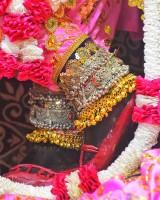 Designer Radhaballav Ji Poshak in Yellow and Gold with Elaborate Jewelry