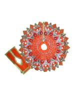 Elegant Orange Laddu Gopal Dress with Embroidered Patterns