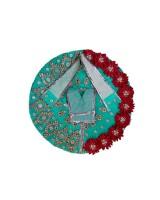 Round Style Sky Blue Laddu Gopal Dress with Floral Print