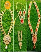 Gold Plated Necklace with Cubic Zirconia on Copper Base Adjustable Fit